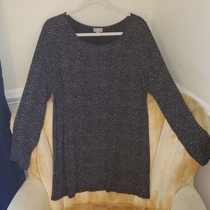J.JILL 🖤🤍 Wearever Long Sleeve Stretch Long Top Black & White Size Medium